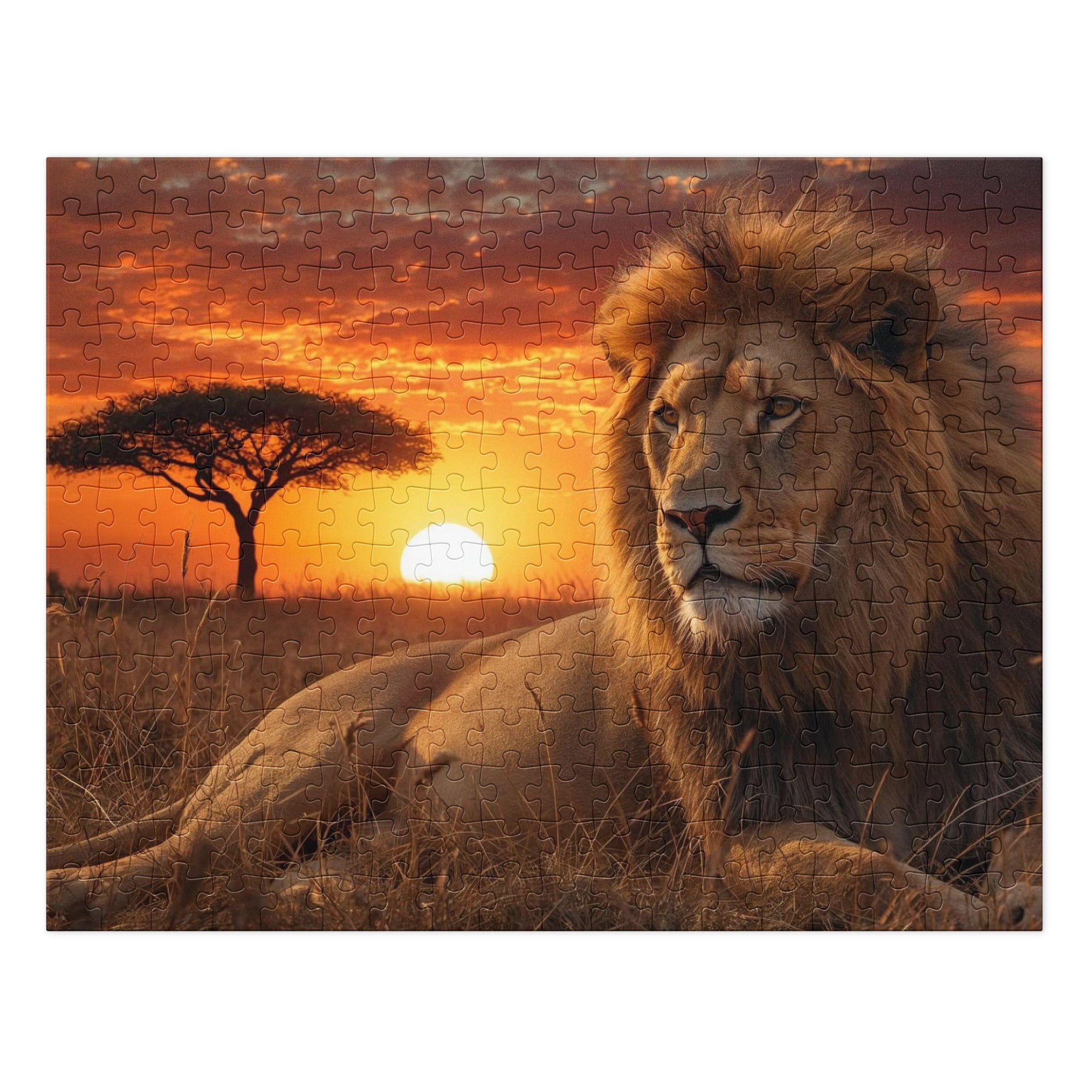 African Lion Puzzle – Sunset on the Savannah (252, 500, 1000 pcs